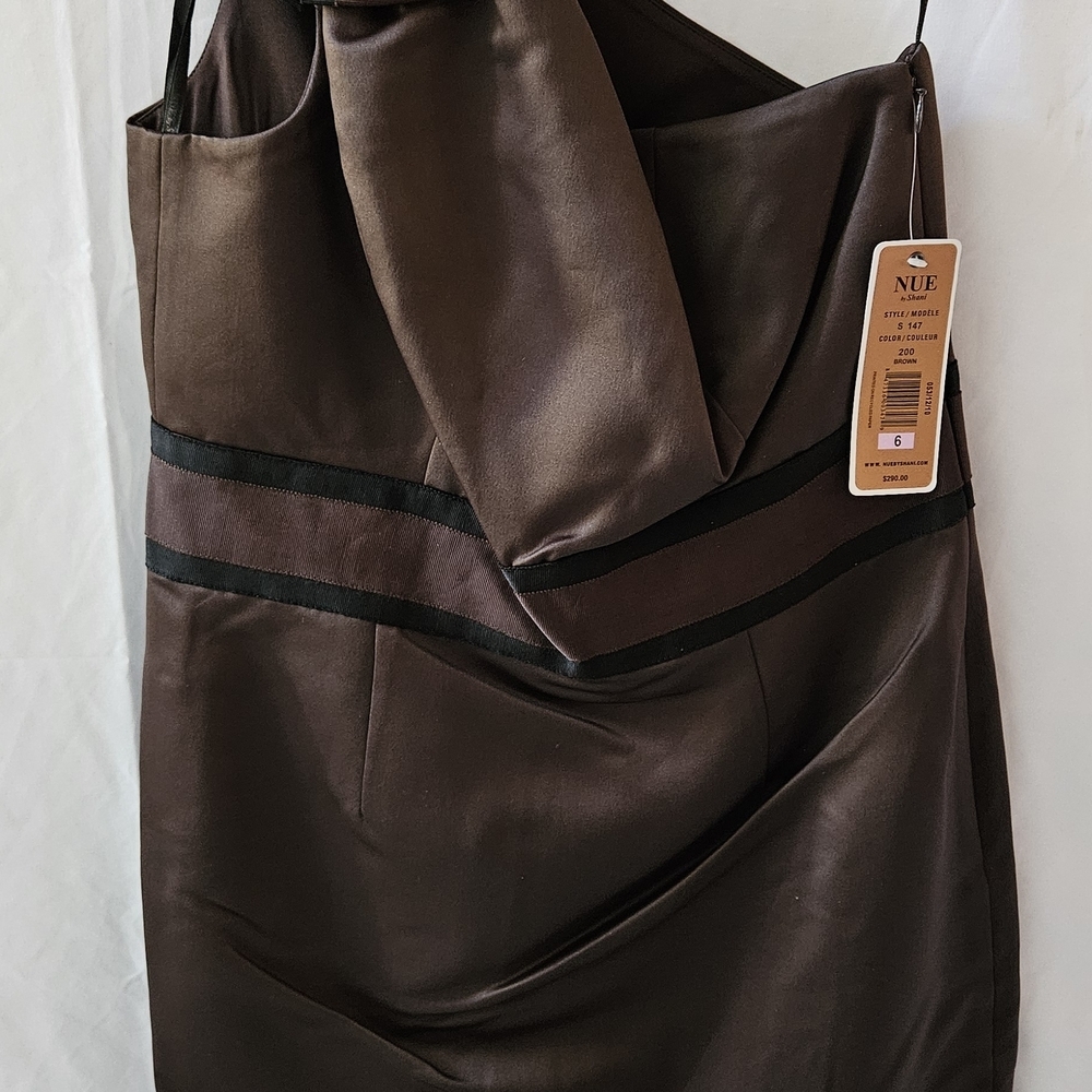HUE One Shoulder Dress in Rich Brown
